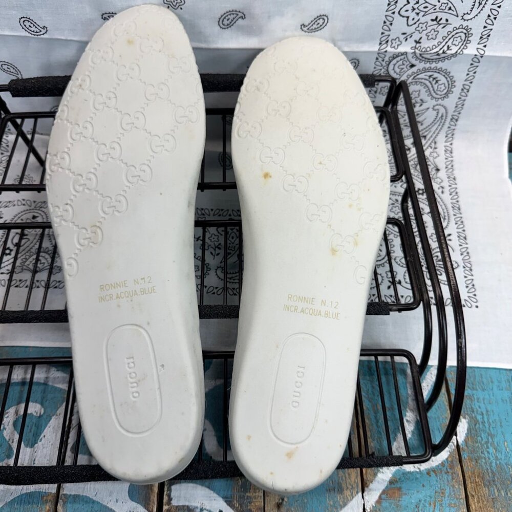 Gucci Miro’Soft Phantom NERO/TIFFANY 368517 AYOZ0 MENS US 12.5/Gucci Sz 12 ITALY - Picture 7 of 15